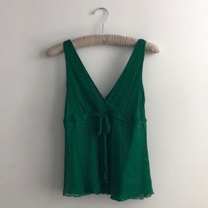 J.Crew Deep V silk tank